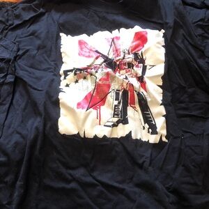 Black Graphic T-Shirt with Robot Design